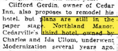 Blue Water Hotel (Les Cheneaux Coffee Roasters) - Oct 1953 Article (newer photo)